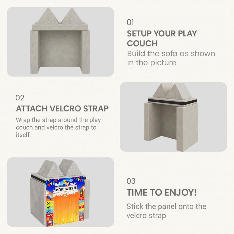 HAJOROM Play Panel for Kids Play Couch Childrens Play Panel for Toddler Foam Sofa (Play Couch not Included) - Image 5